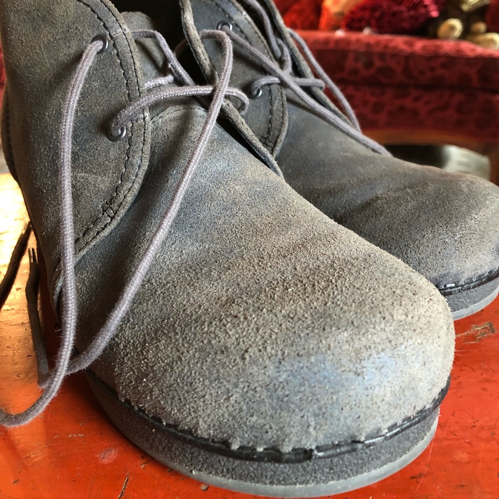 Slate suede ankle lace up boot by Dansko